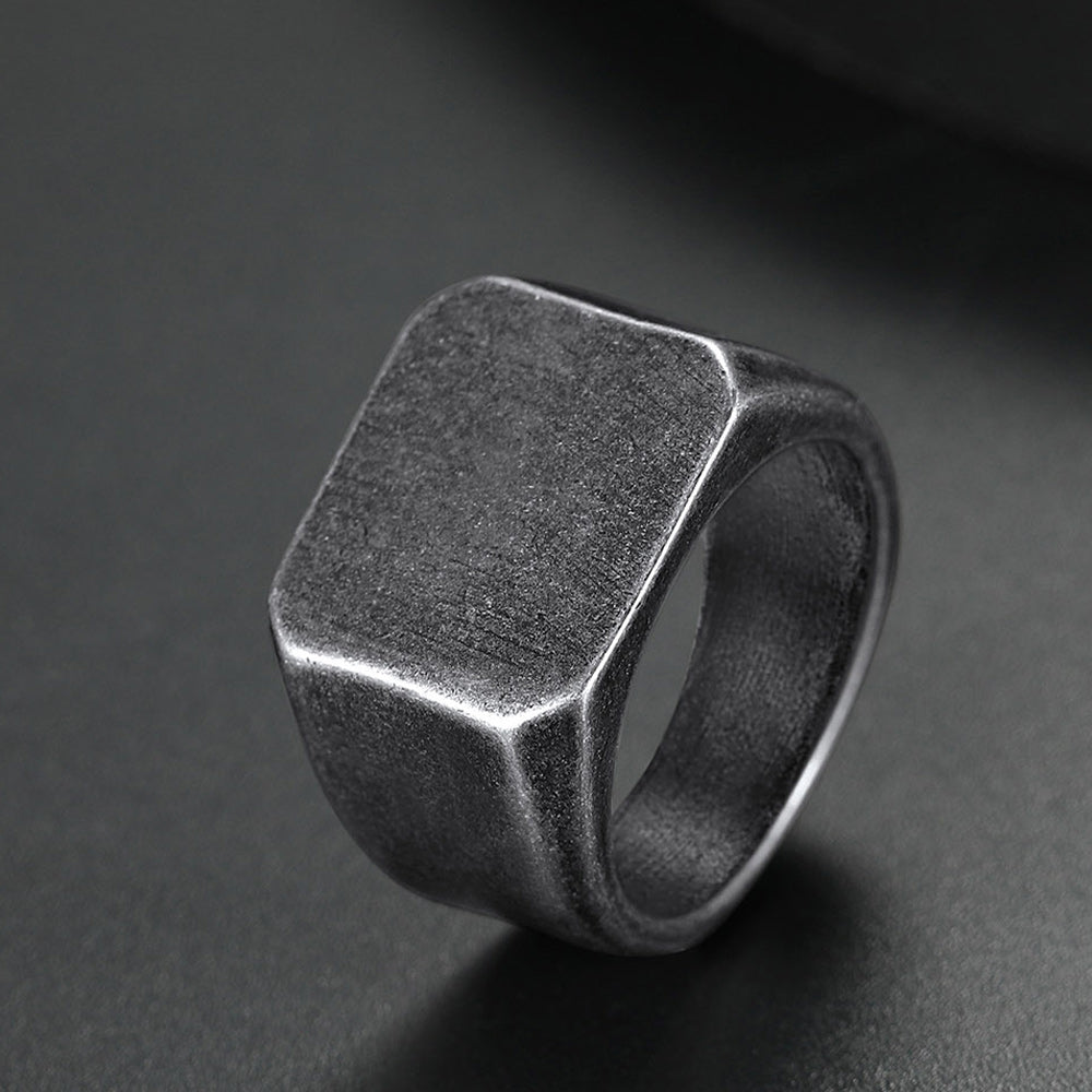 Customized Stainless Steel Signet Rings Gifts for Dad Son Men