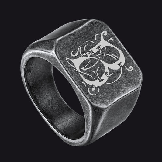 Customized Stainless Steel Signet Rings Gifts for Dad Son Menimg