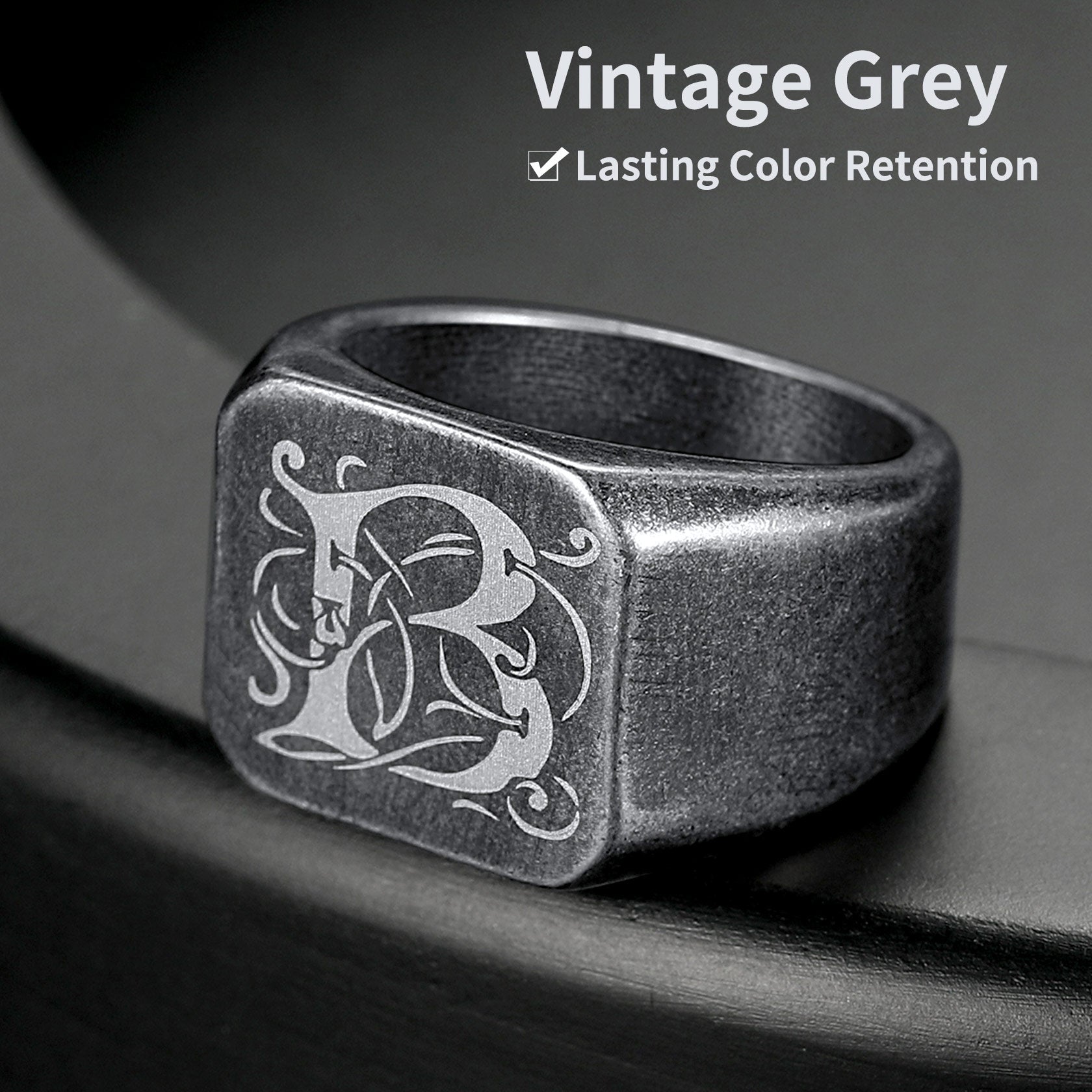 Customized Stainless Steel Signet Rings Gifts for Dad Son Men