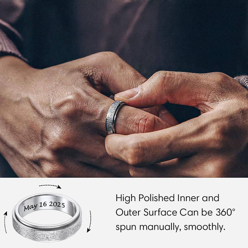 Rotatable Spinner Couple Rings Set for Him & Her