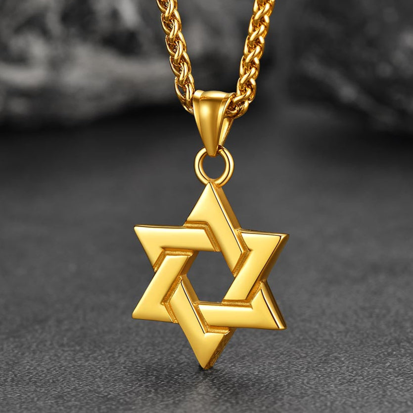 FaithHeart Classic Star of David Pendant Necklace For Men FaithHeart