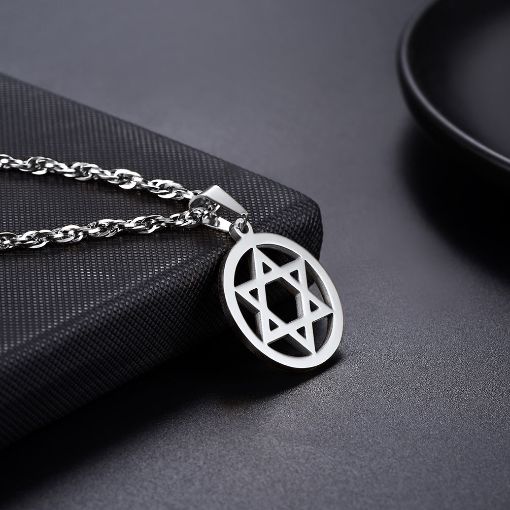 FaithHeart Jewish Star of David Stainless Steel Pendant Necklace FaithHeart Jewelry