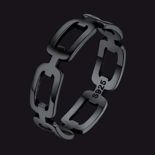 925 Sterling Silver Chain Link Rings for Women Men FaithHeart Jewelryimg