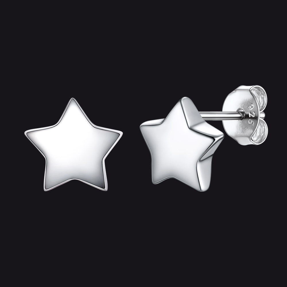 Sterling Silver Star Stud Earrings