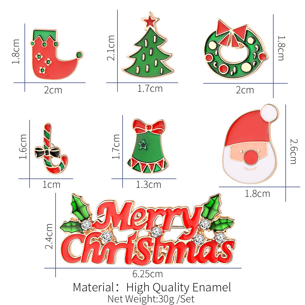 Christmas Pin Size Comparison Coin Reference