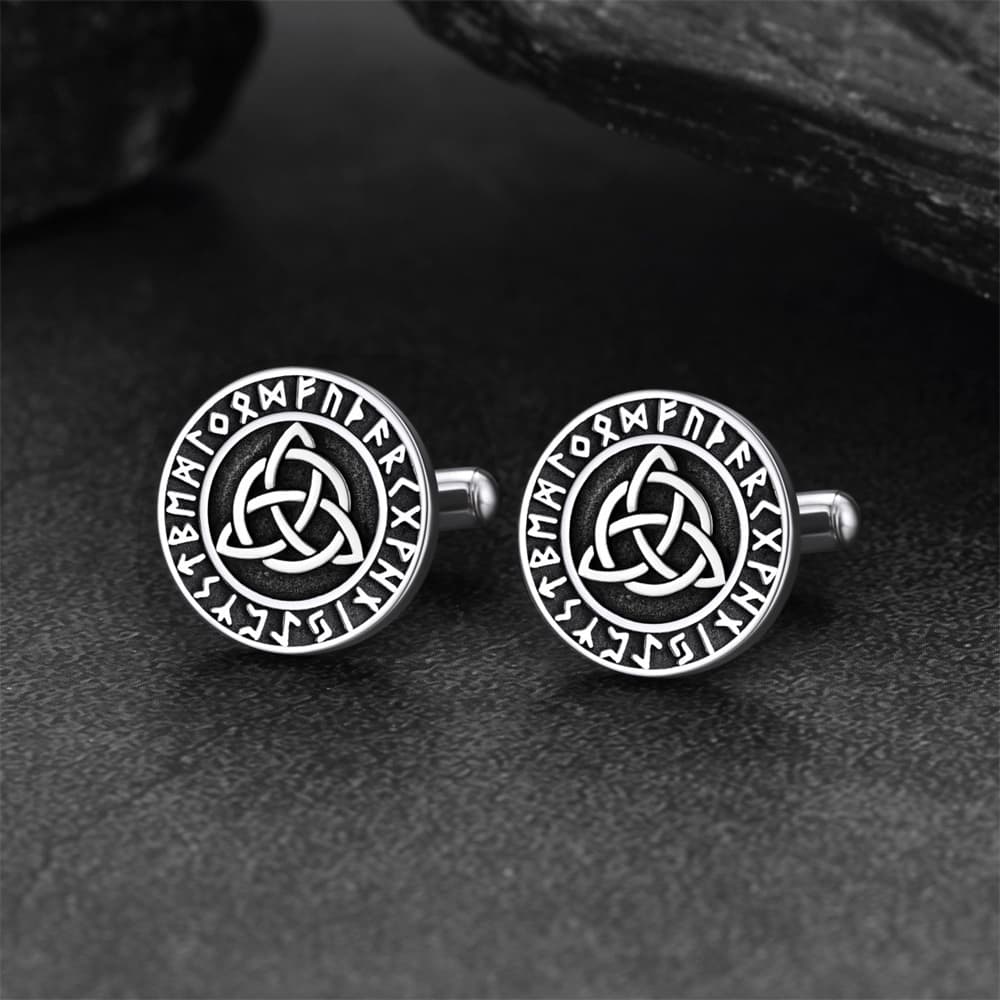 FaithHeart Nordic Viking Rune Celtic Knot Amulet Cufflinks FaithHeart