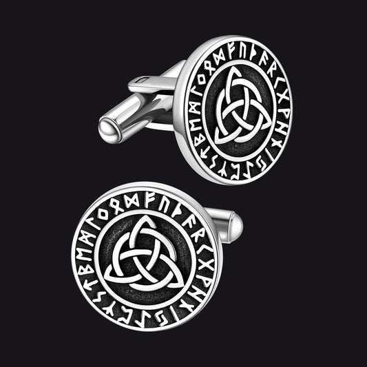 FaithHeart Nordic Viking Rune Celtic Knot Amulet Cufflinks FaithHeartimg