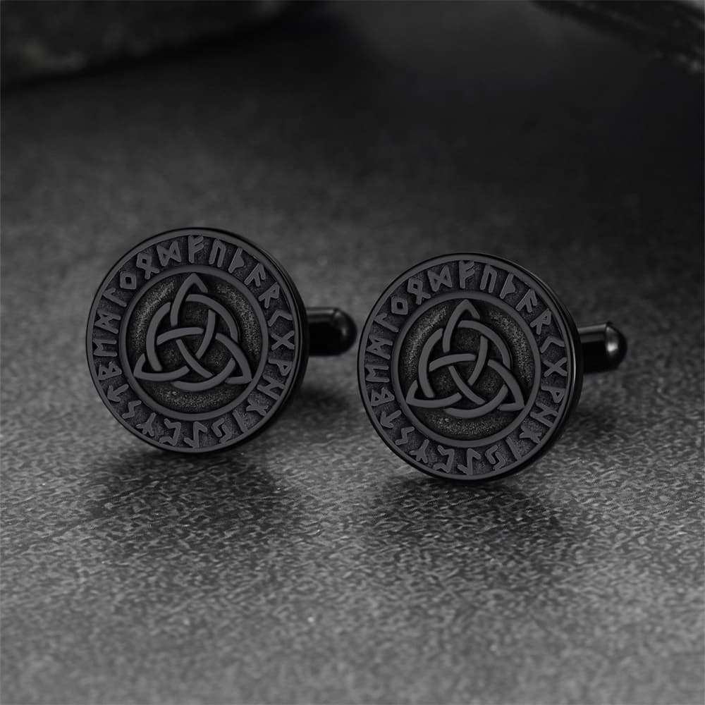 FaithHeart Nordic Viking Rune Celtic Knot Amulet Cufflinks FaithHeart