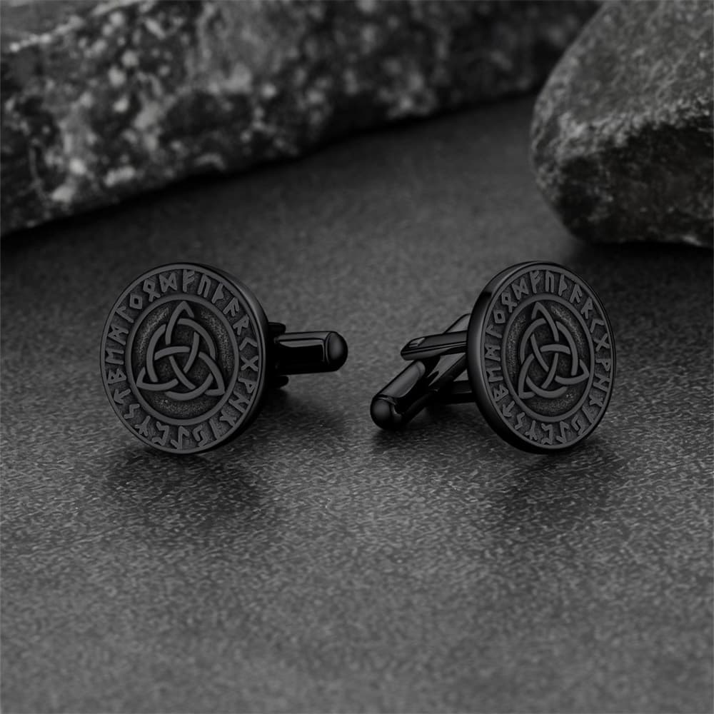 FaithHeart Nordic Viking Rune Celtic Knot Amulet Cufflinks FaithHeart