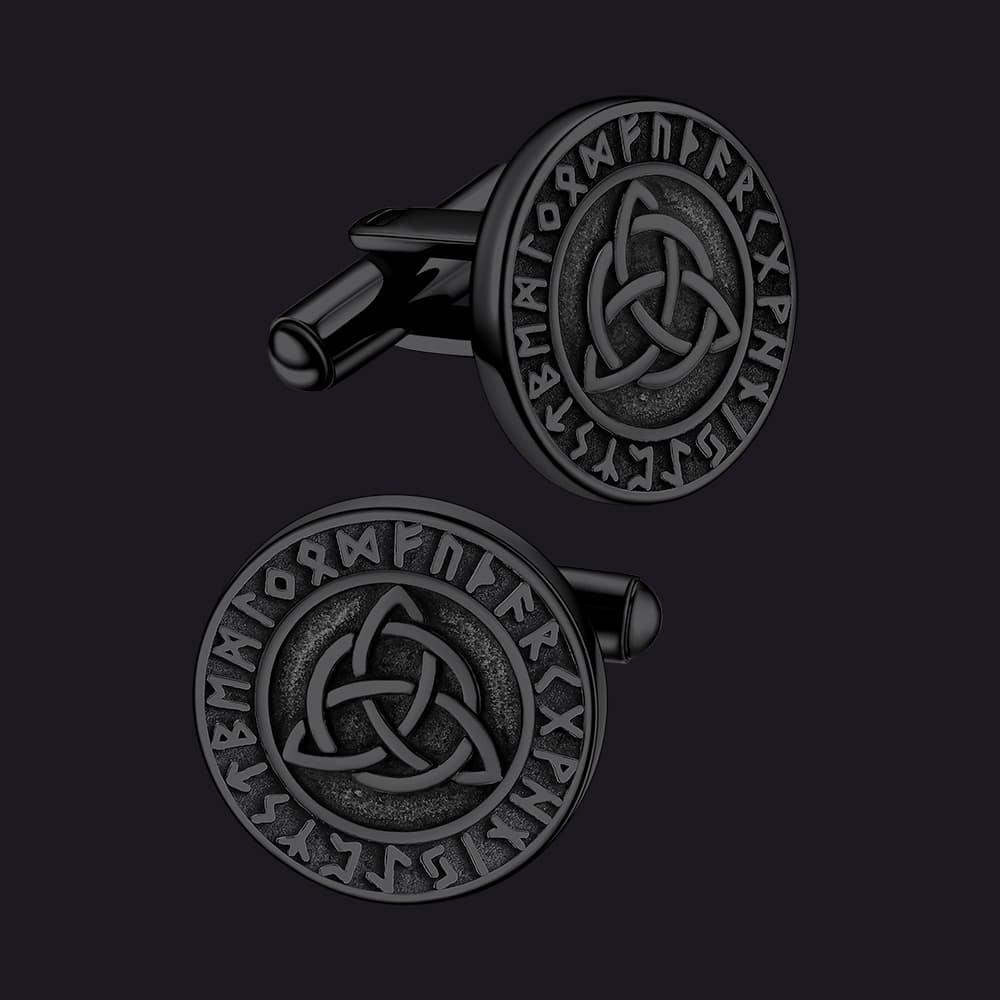 FaithHeart Nordic Viking Rune Celtic Knot Amulet Cufflinks FaithHeart