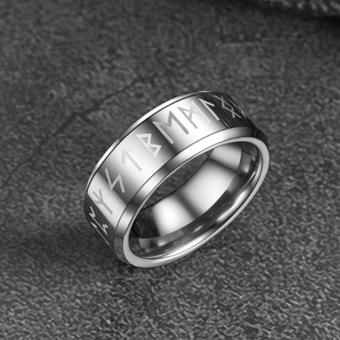 FaithHeart Norse Runes Viking Ring Stainless Steel FaithHeart
