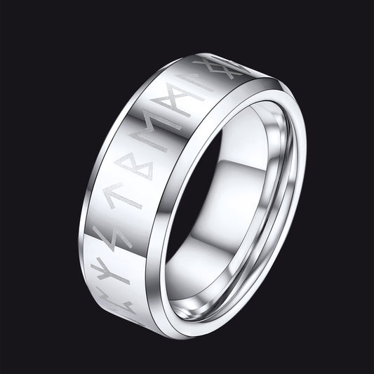 FaithHeart Norse Runes Viking Stainless Steel Ring FaithHeartimg