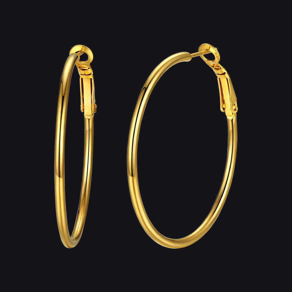 Große Creolen aus Edelstahl für Damen, 30/50/80/100 mm