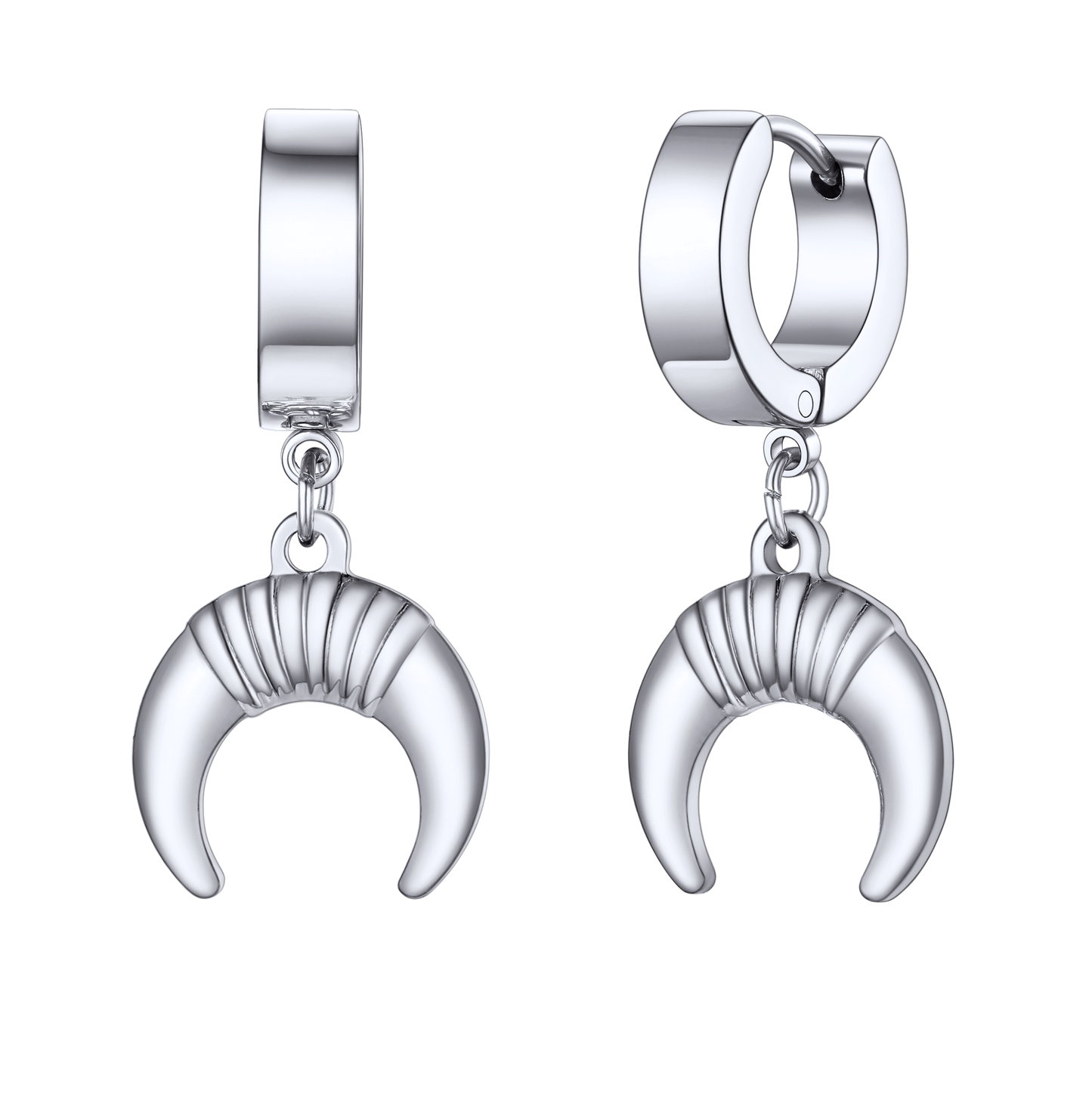 Flash Sale Hoops Inverted Moon Earrings for Women Men FaithHeart Jewelry