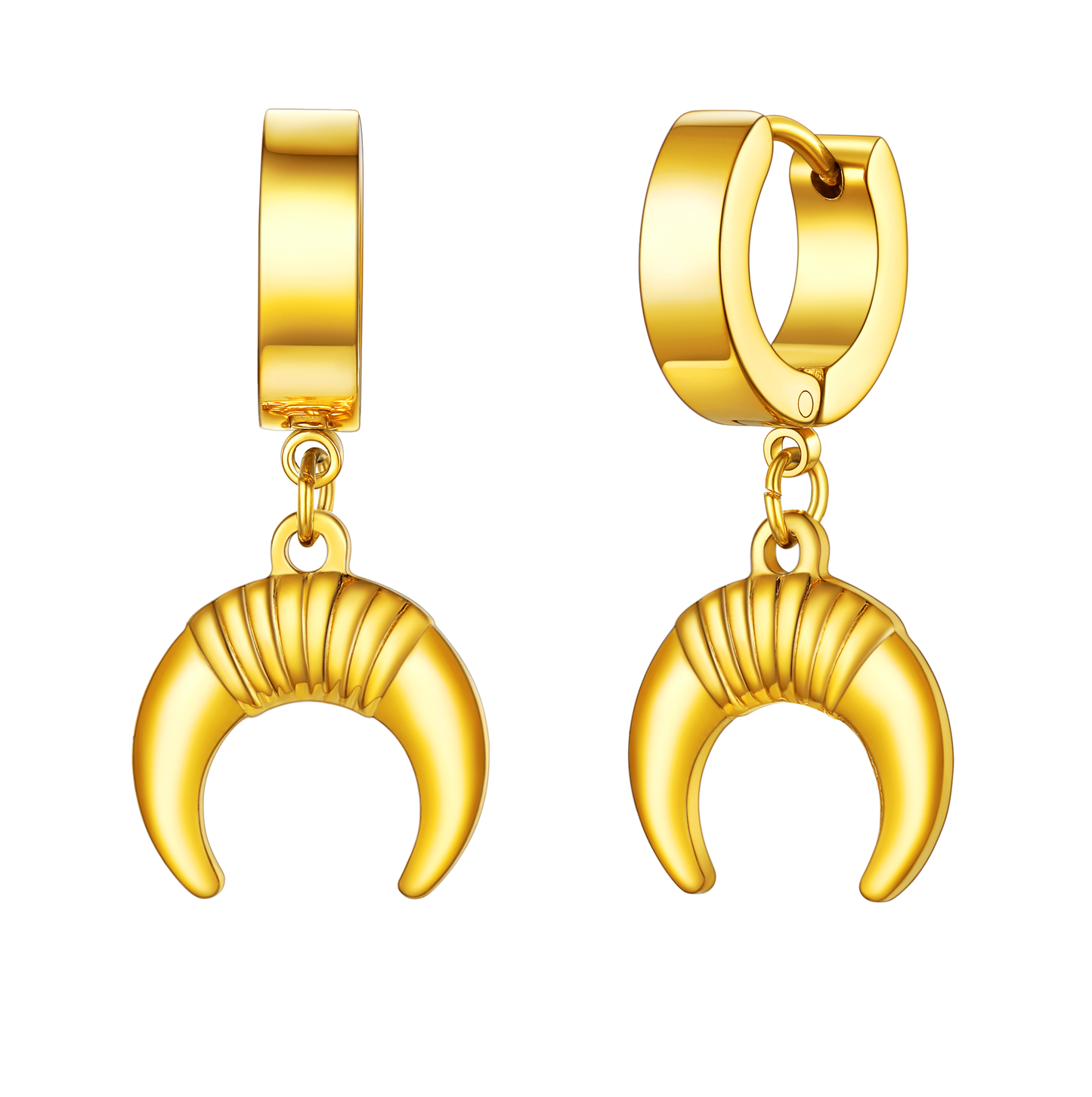 Flash Sale Hoops Inverted Moon Earrings for Women Men FaithHeart Jewelry