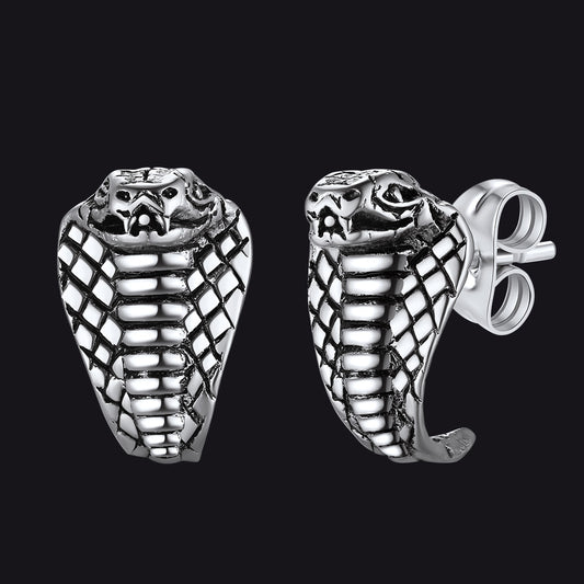 FaithHeart Cobra Gothic Punk Stainless Steel Stud Earrings FaithHeartimg