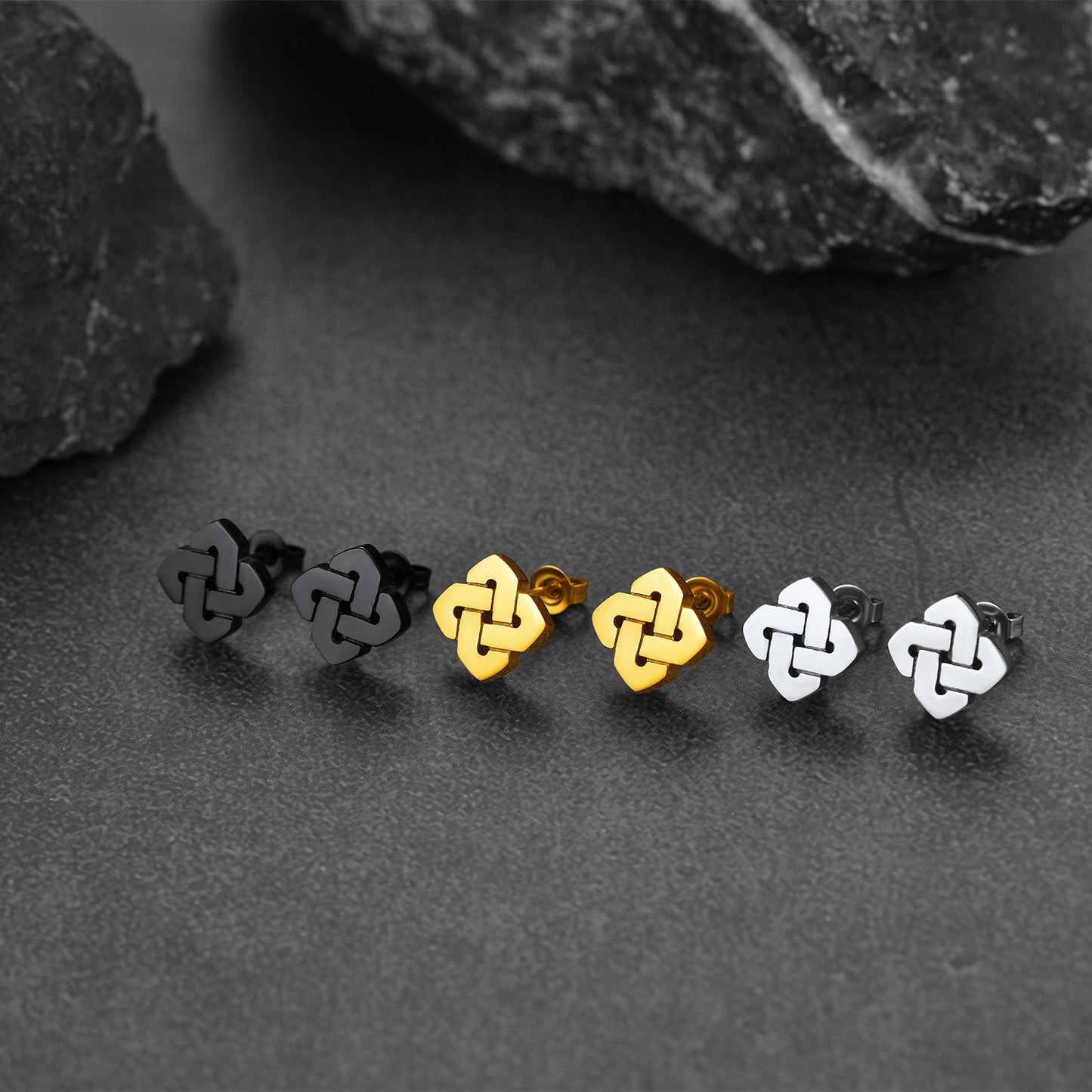 Celtic Knot Stud Earrings in Various Colors