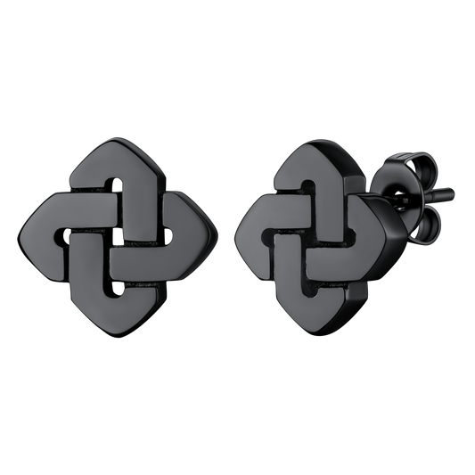 Black Celtic Knot Stud Earrings for Menimg