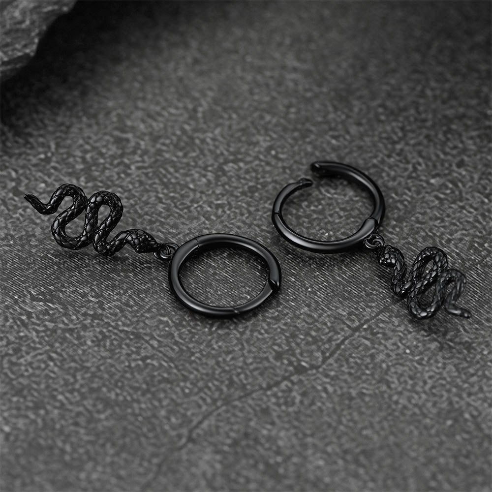 FaithHeart Snake Dangle Earrings Stainless Steel Gothic Earrings FaithHeart