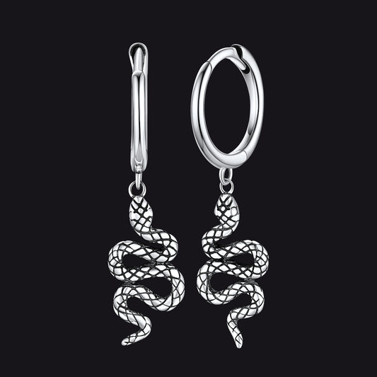 FaithHeart Snake Dangle Earrings Stainless Steel Gothic Earrings FaithHeartimg