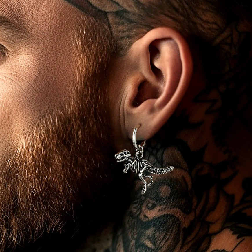 FaithHeart T-Rex Dinosaur Earrings for Men FaithHeart