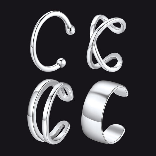 FaithHeart 925 Sterling Silver Ear Cuff Non-Piercing Earrings Set FaithHeartimg