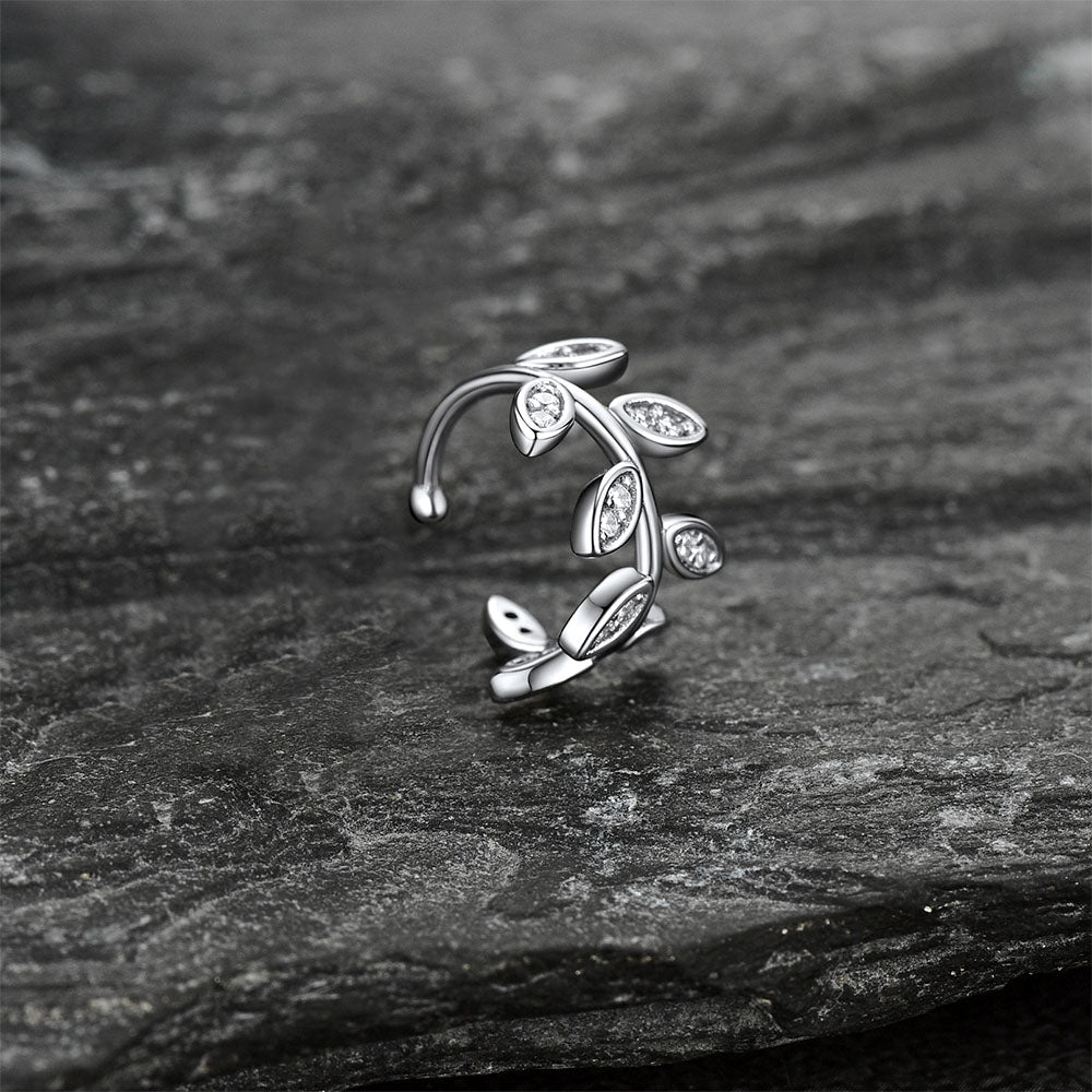 FaithHeart 925 Sterling Silver Clip on Cartilage Zircon Ear Cuff Earrings 1 Pcs FaithHeart