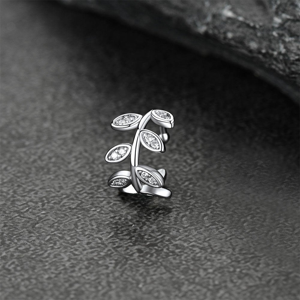 FaithHeart 925 Sterling Silver Clip on Cartilage Zircon Ear Cuff Earrings 1 Pcs FaithHeart