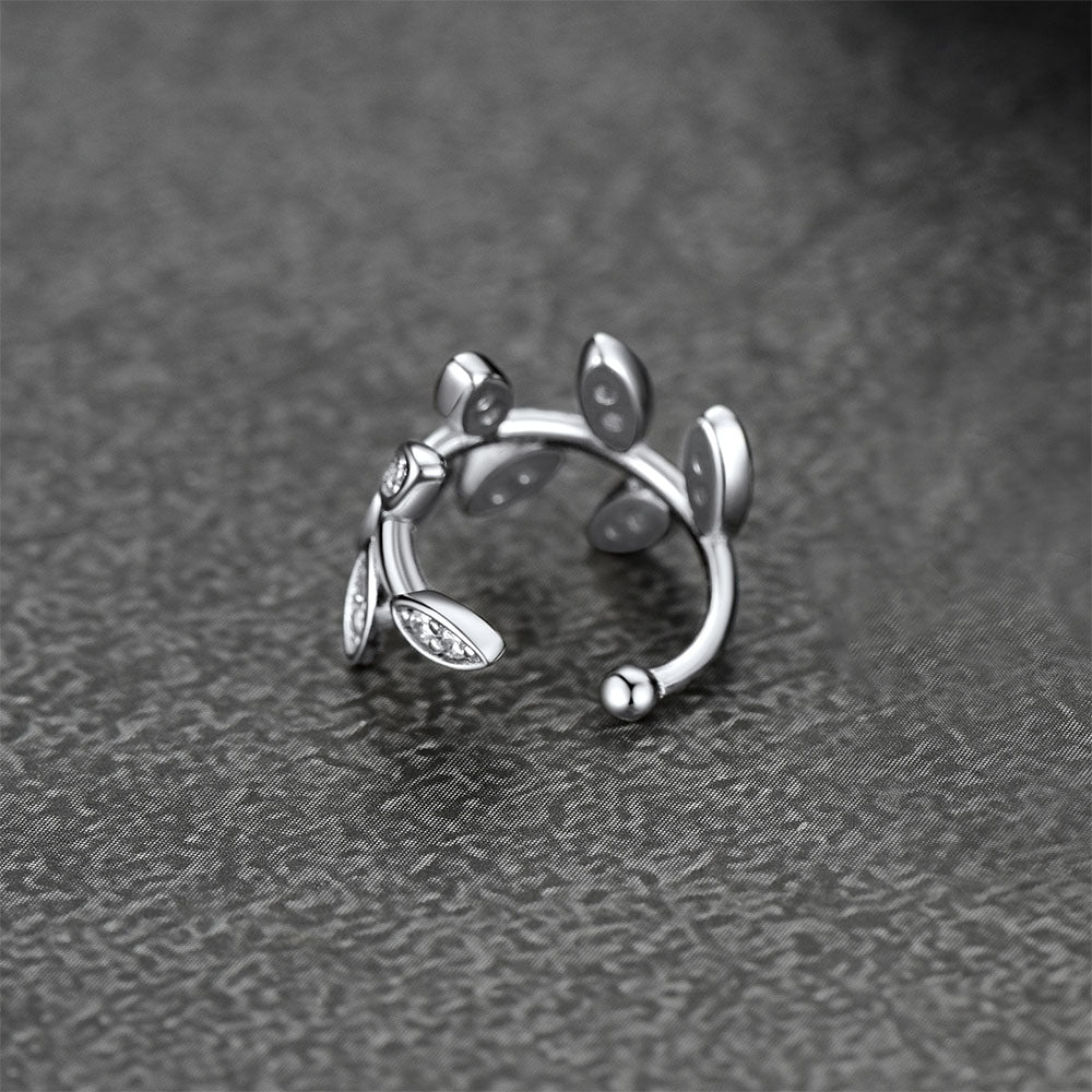 FaithHeart 925 Sterling Silver Clip on Cartilage Zircon Ear Cuff Earrings 1 Pcs FaithHeart