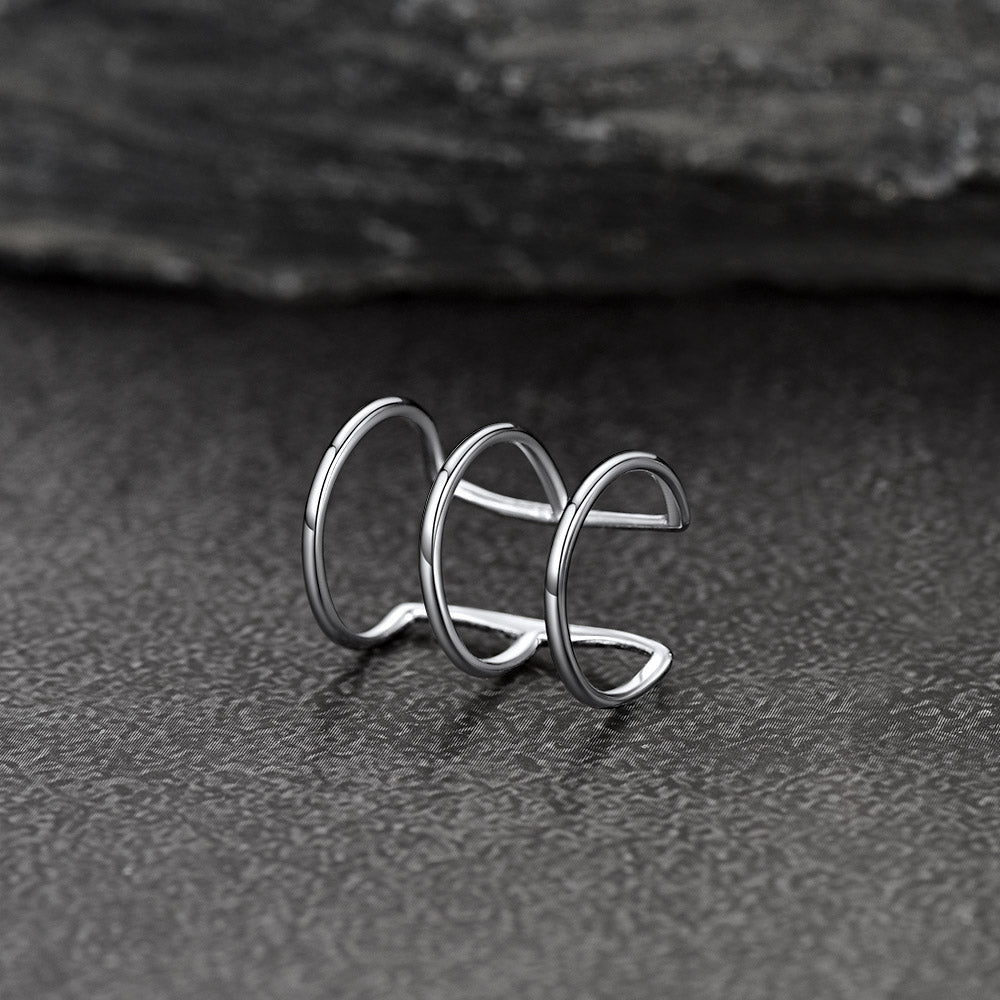 FaithHeart 925 Sterling Silver Cartilage Ear Cuff Wrap Earrings 1 Pcs FaithHeart