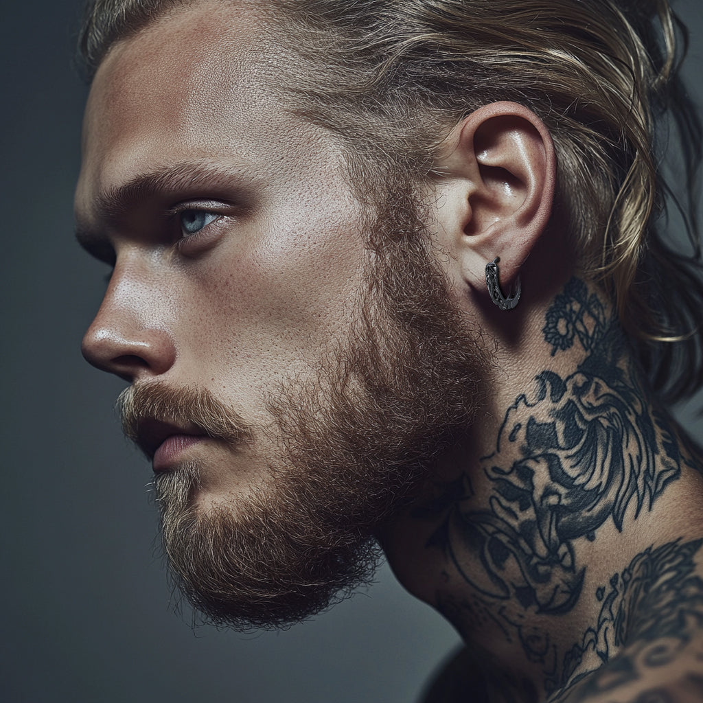 Gothic Punk Dragon Hollow Hoop Huggie Earrings for Men