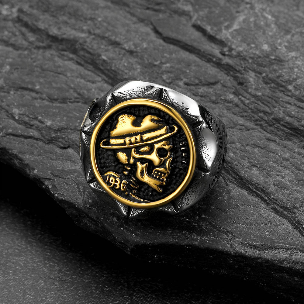 Gothic Halloween Skull Ring Stainless Steel Male Jewelry