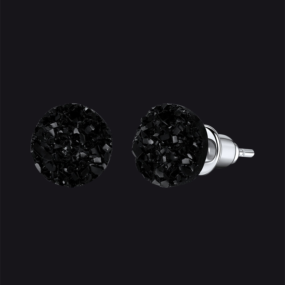 925 sterling silver black diamond stud earrings for men