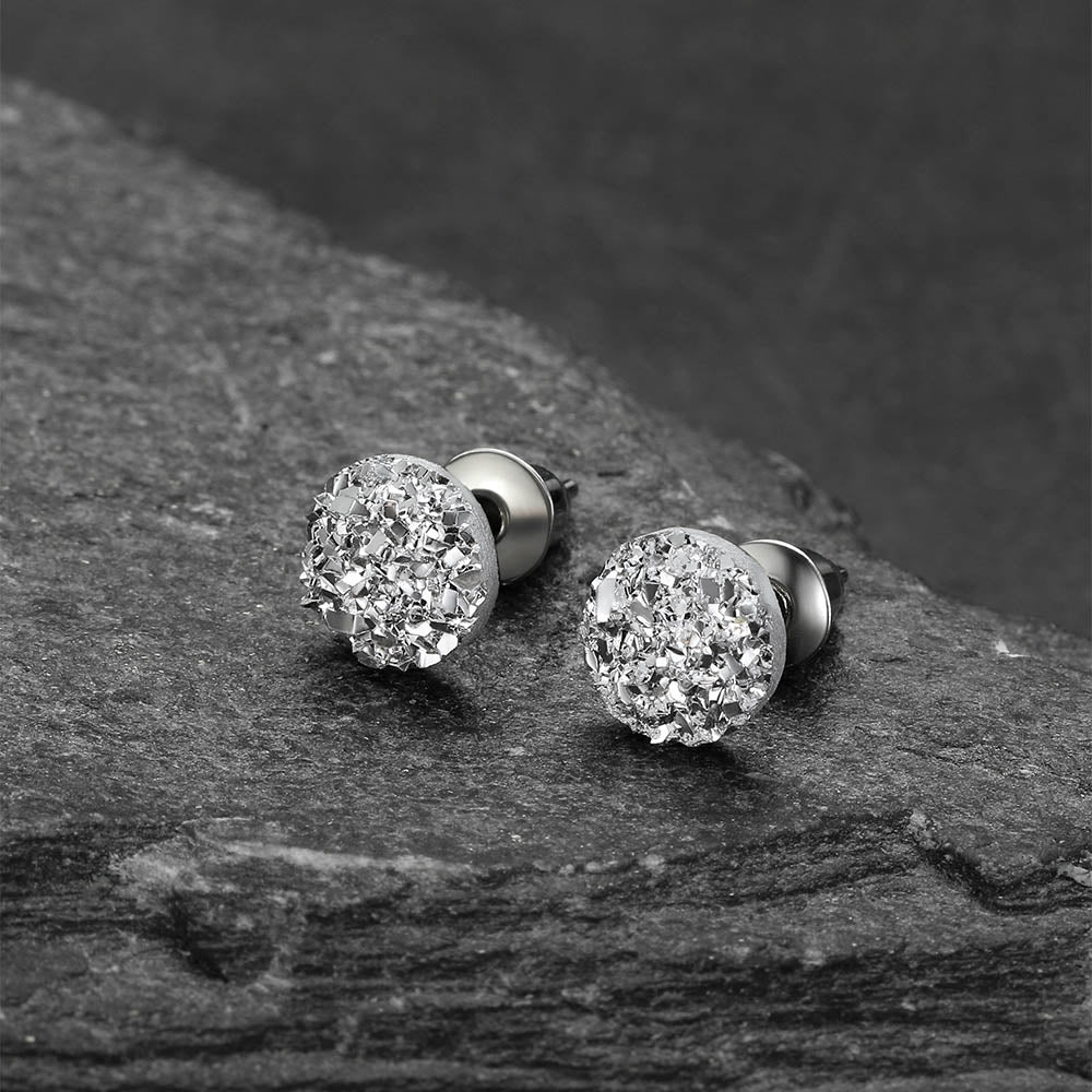 classic white diamond stud earrings for women in silver
