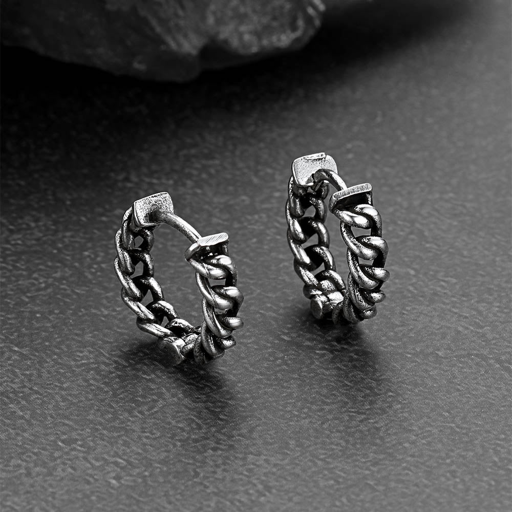 Tribal Vintage Chain Link Hoop Earrings