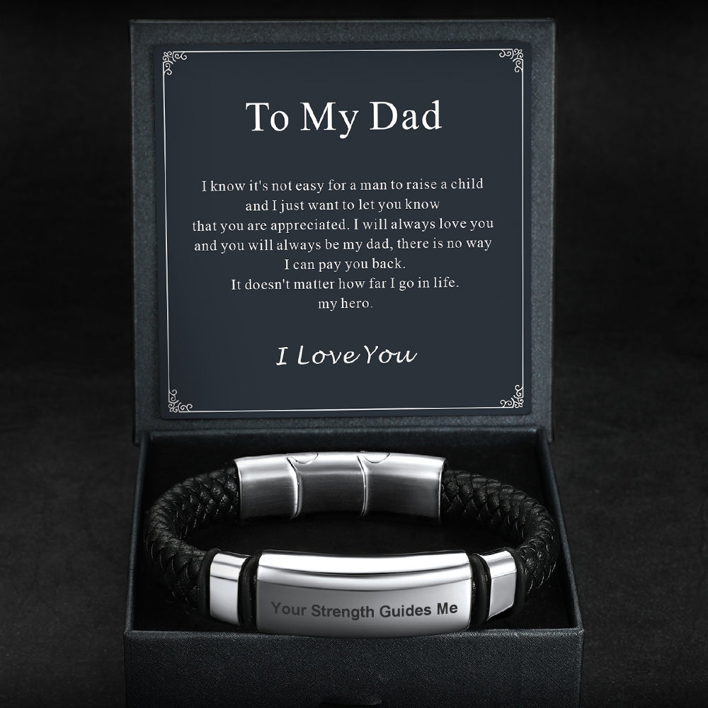 Personalized Leather Bracelet Gift for Dad