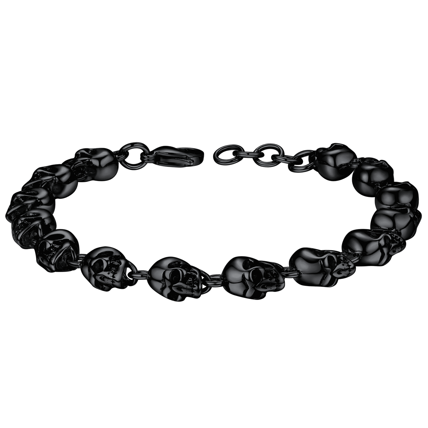 FaithHeart Gothic Linked Chain Skull Bracelet for Men FaithHeart