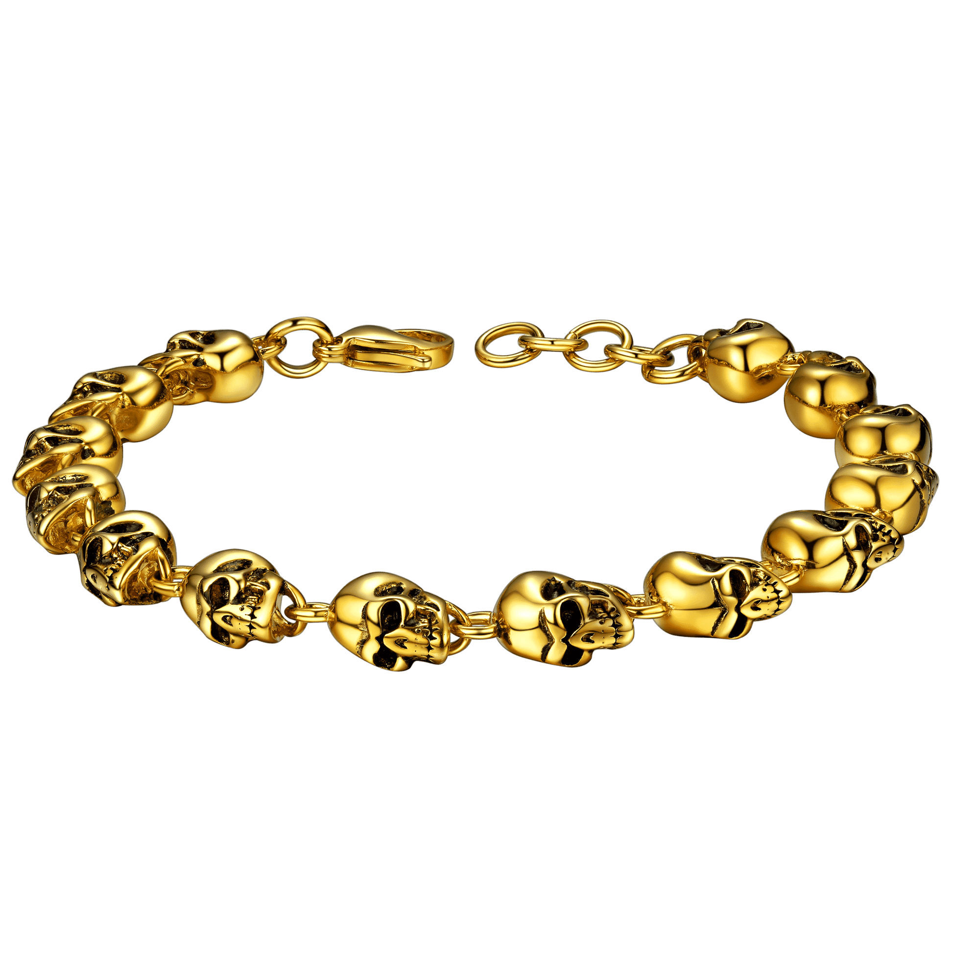 FaithHeart Gothic Linked Chain Skull Bracelet for Men FaithHeart