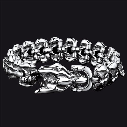 FaithHeart Viking Dragon Head Bracelet Stainless Steel Punk Bracelet FaithHeartimg
