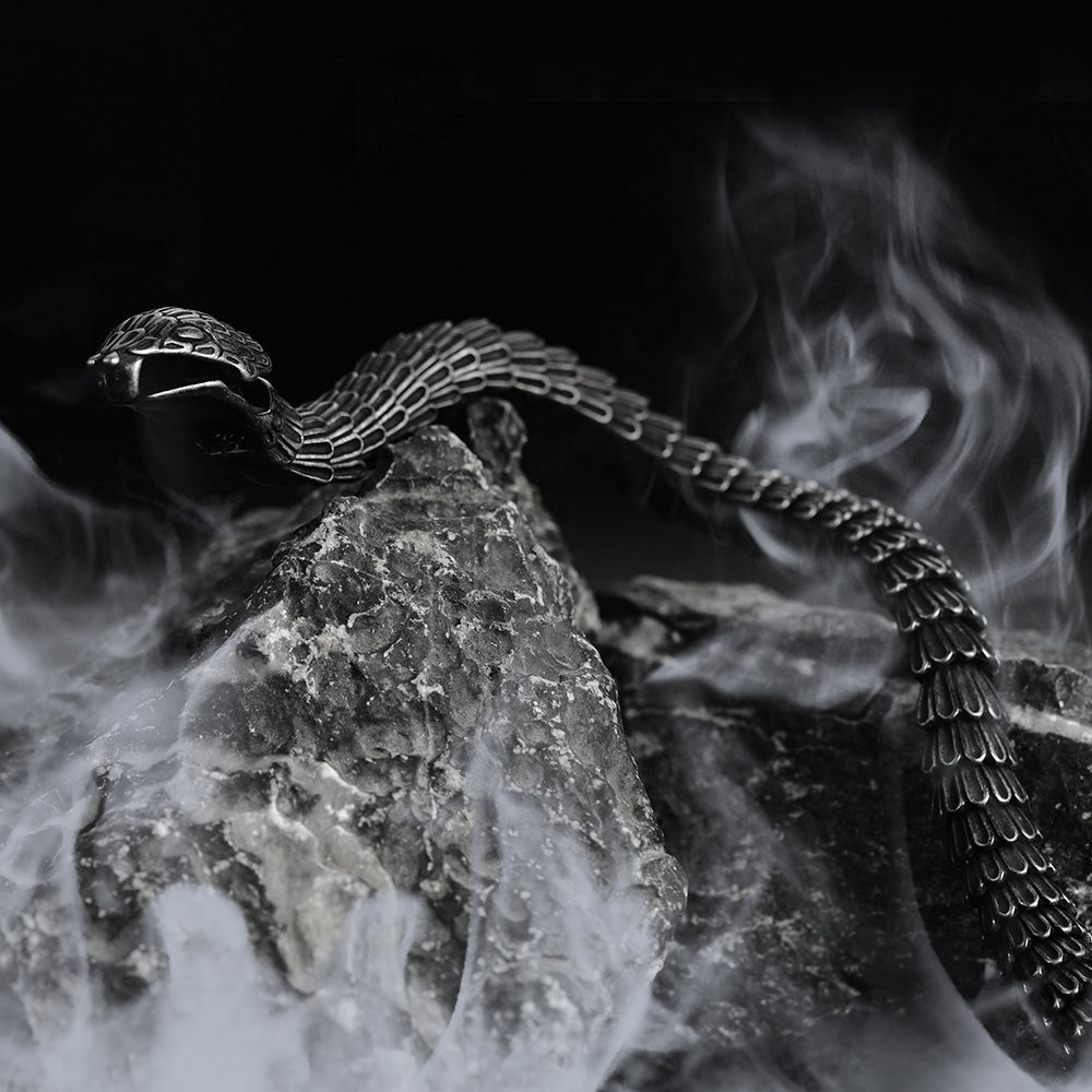 FaithHeart Viking Snake Jörmungandr  Bracelet Stainless Steel Bangle Bracelet FaithHeart