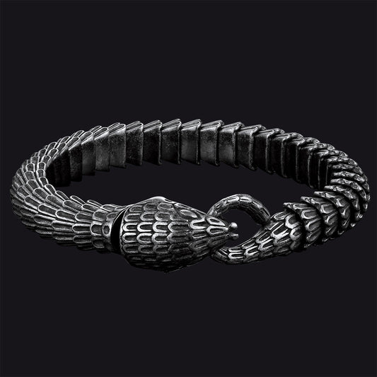 FaithHeart Viking Snake Jörmungandr  Bracelet Stainless Steel Bangle Bracelet FaithHeart