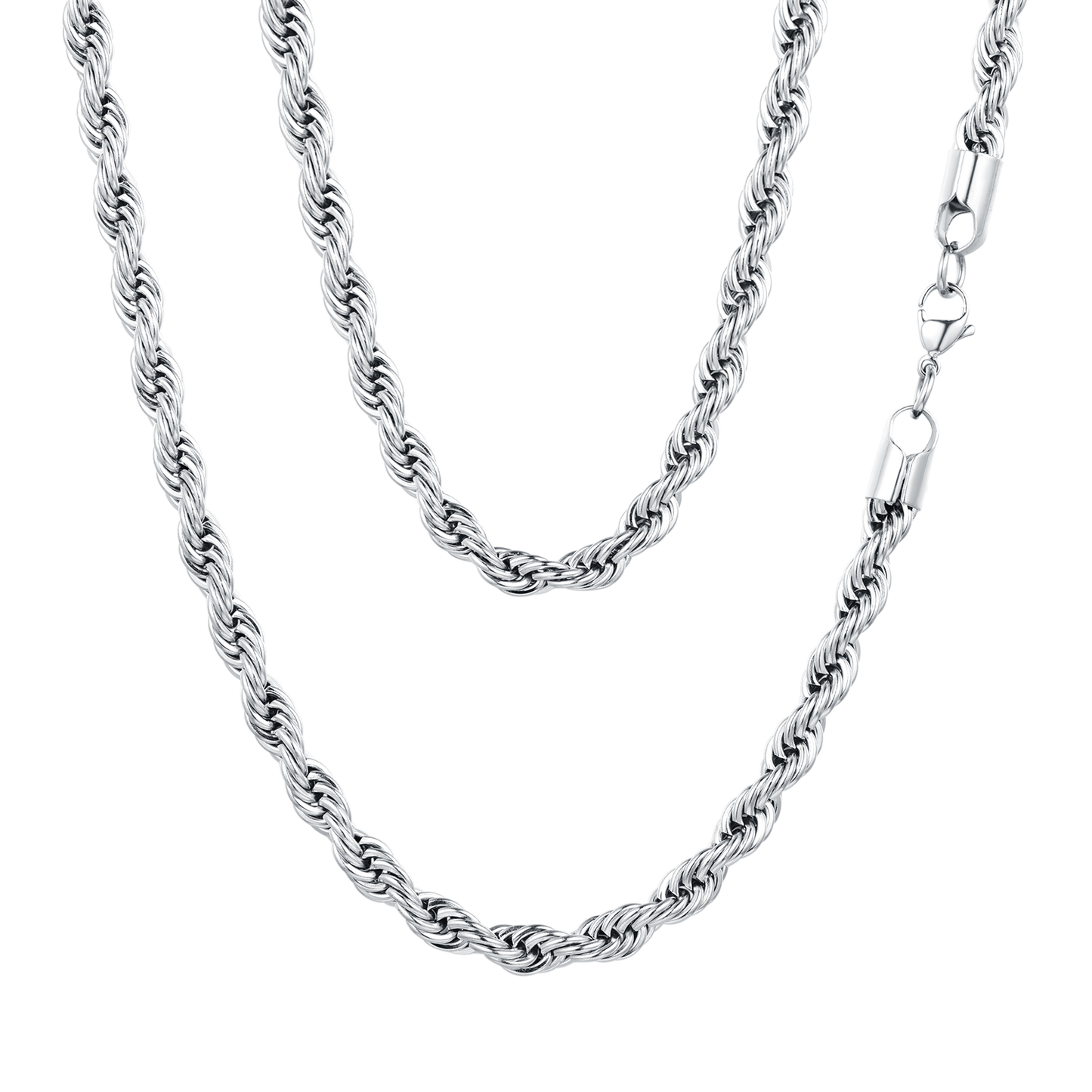 Twisted Rope Link Chain Necklace for Men Women