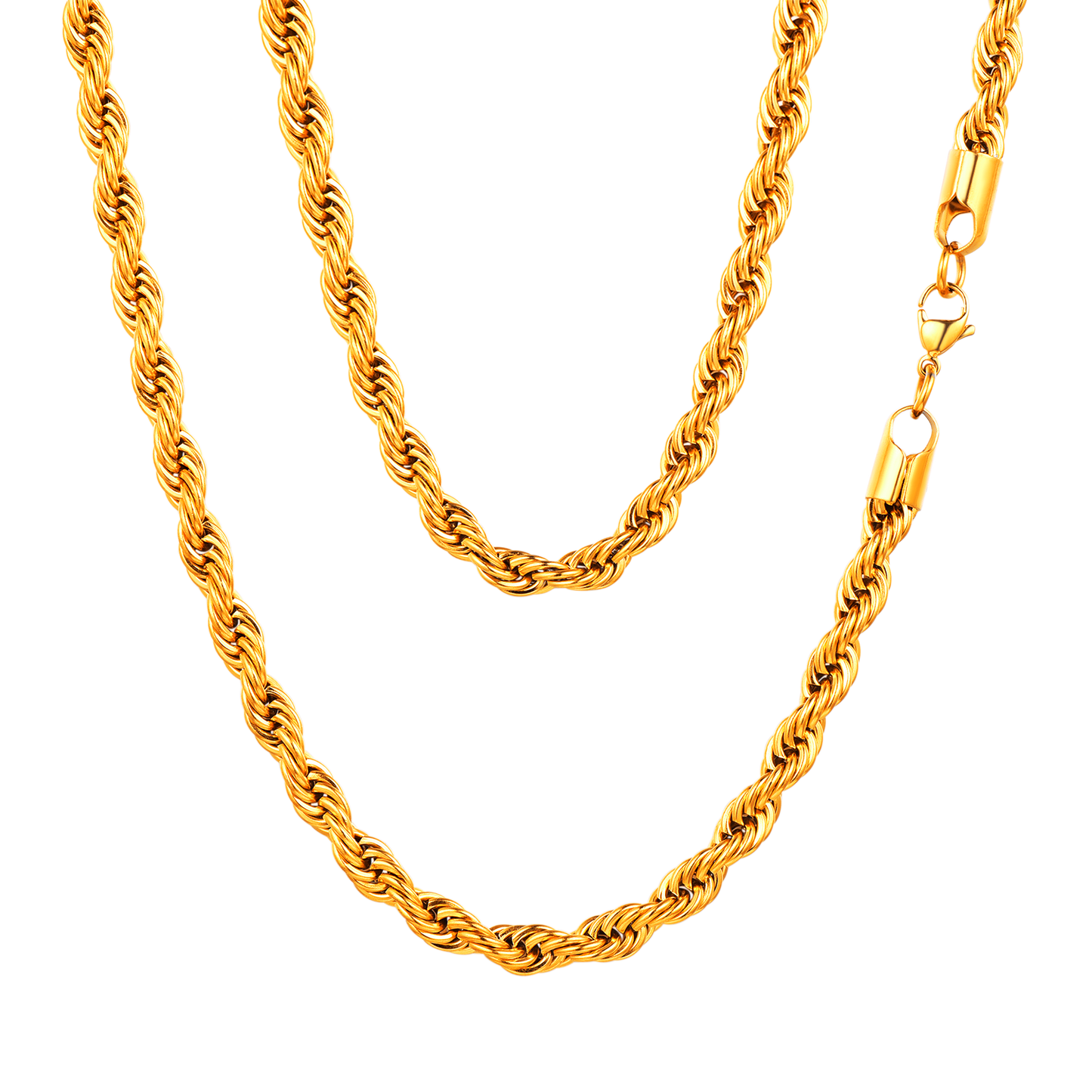 Twisted Rope Link Chain Necklace for Men Women