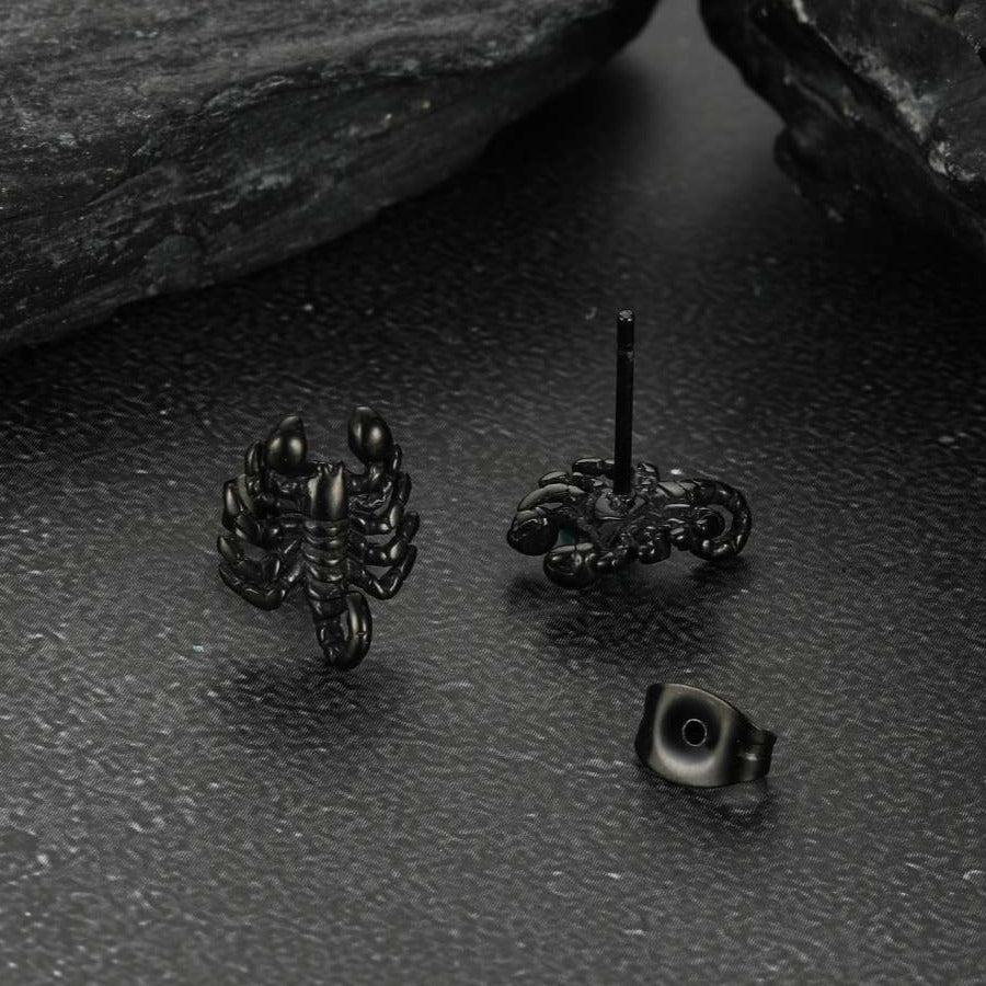 FaithHeart Gothic Scorpion Stainless Steel Stud Earrings For Men FaithHeart