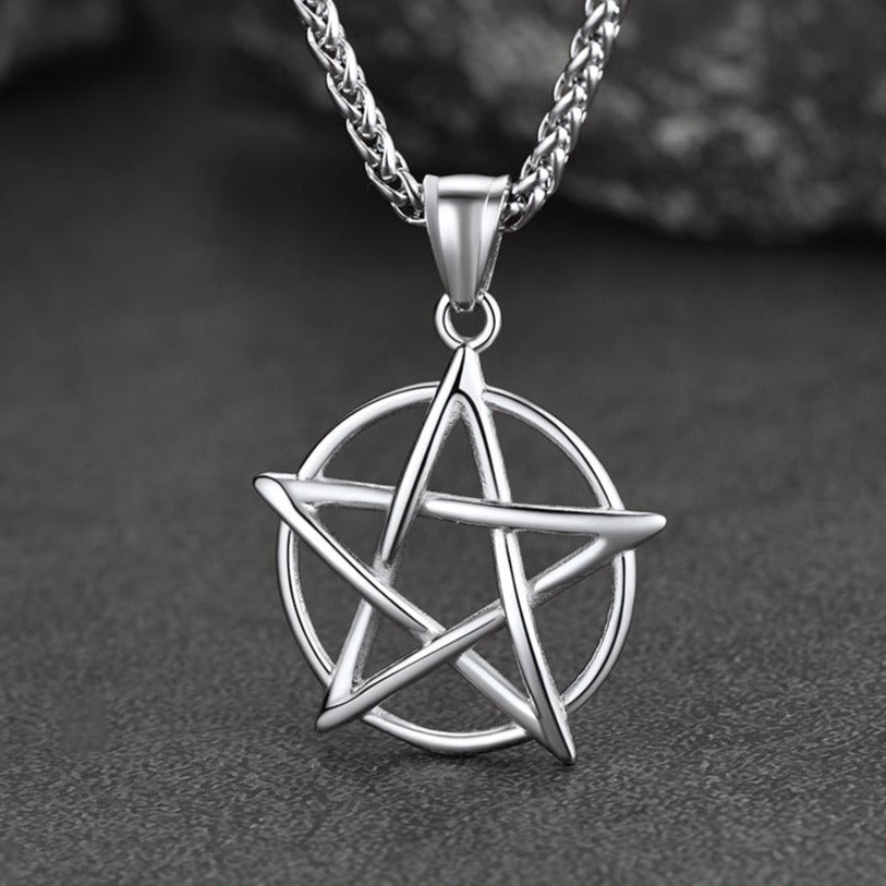 FaithHeart Tetragrammaton Pentagram Necklace for Men FaithHeart