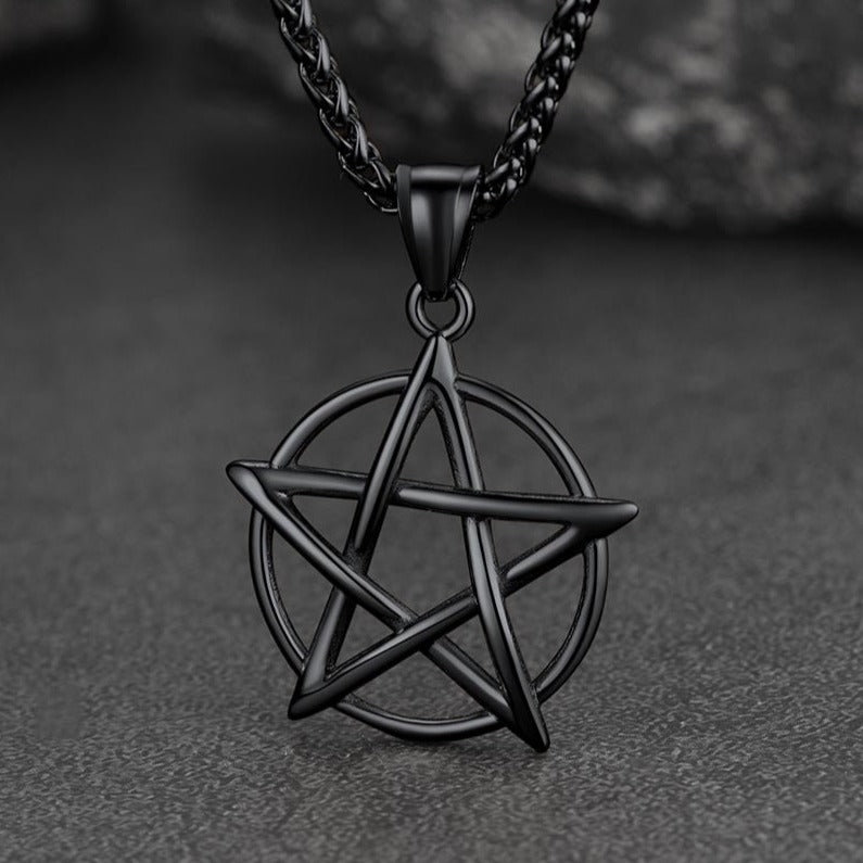 FaithHeart Tetragrammaton Pentagram Necklace for Men FaithHeart