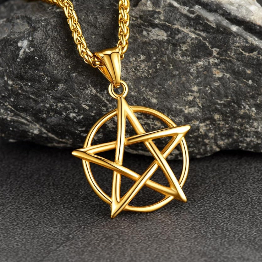 FaithHeart Tetragrammaton Pentagram Necklace for Men FaithHeart