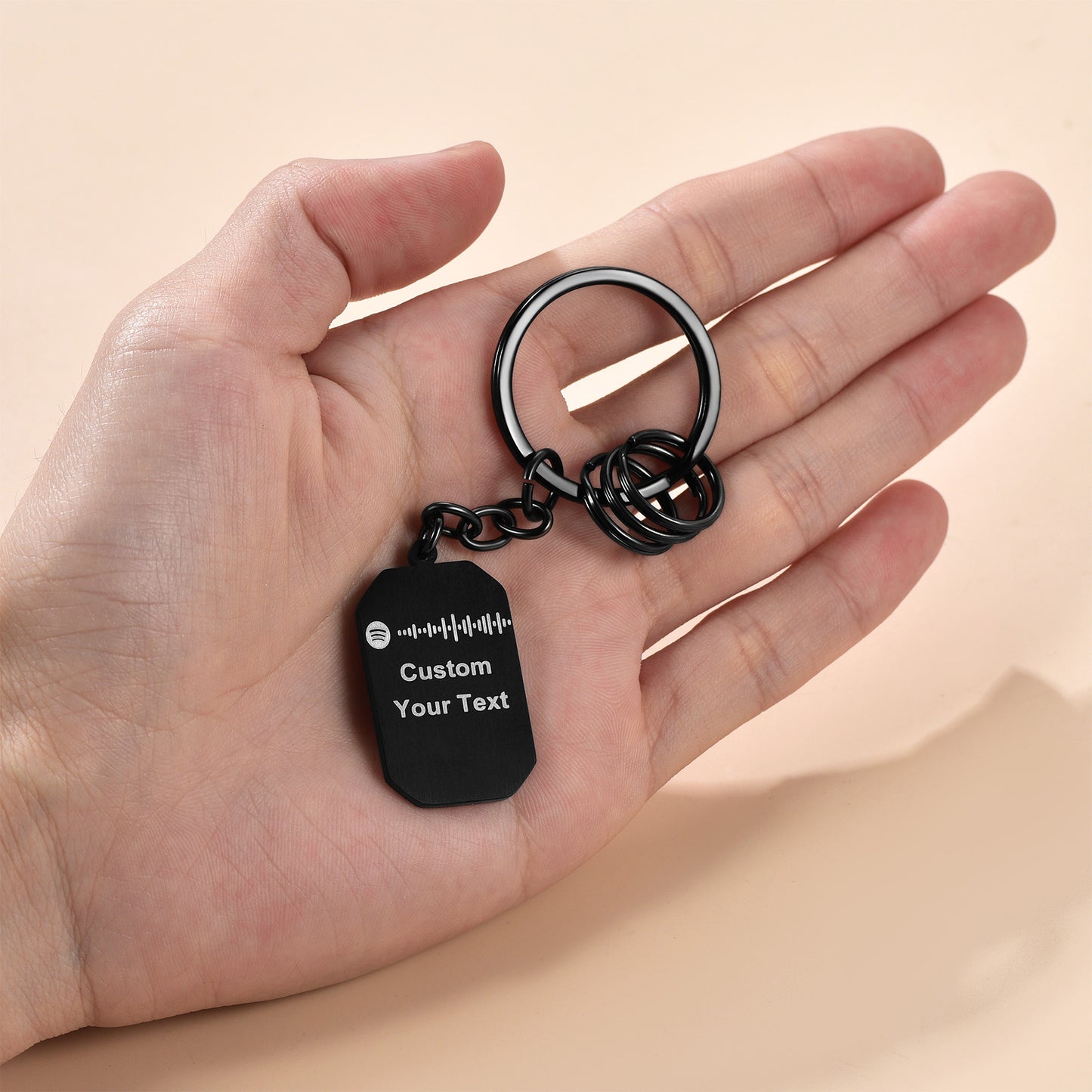 Personalized Spotify Code Dog Tag Keychain With Picture FaithHeart Jewelry