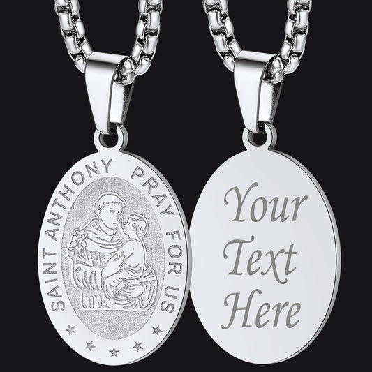 FaithHeart Saint Anthony Necklace Catholic Patron Saints Medal FaithHeartimg