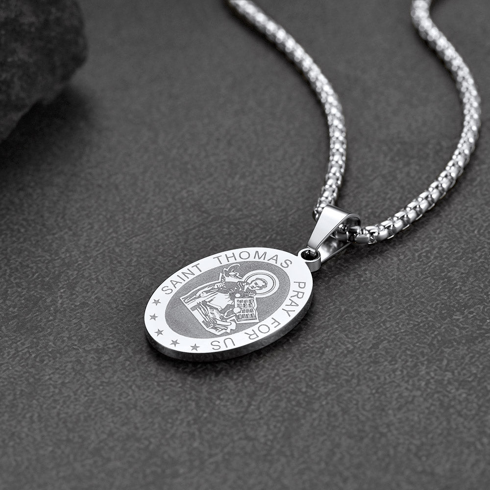 FaithHeart Saint Thomas Aquinas Necklace Catholic Patron Medal FaithHeart
